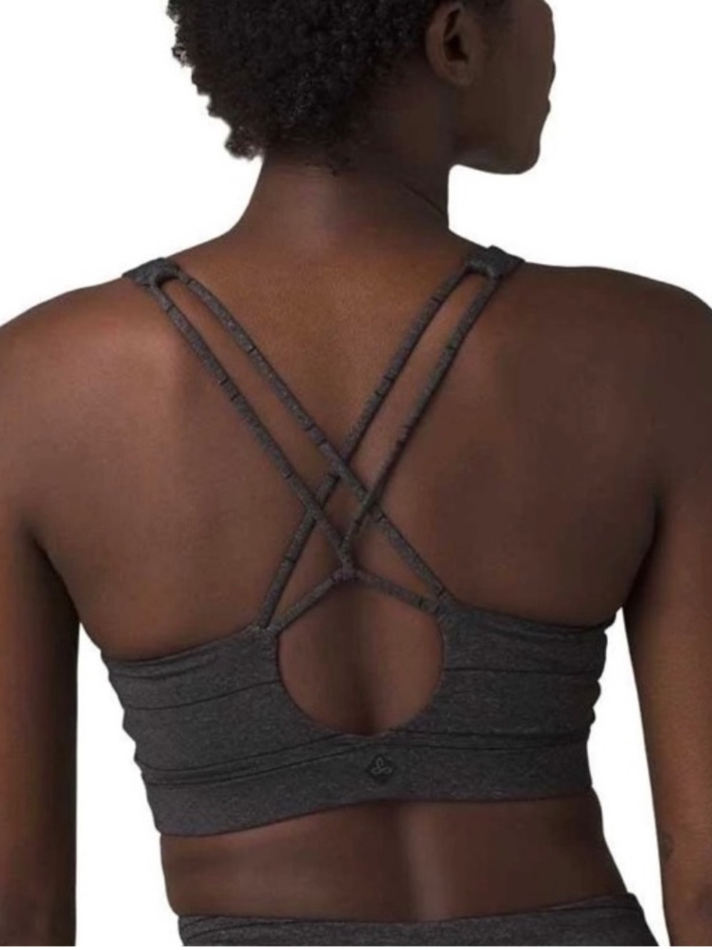Prana Everyday Yoga Sports Bra Charcoal Stripe Small